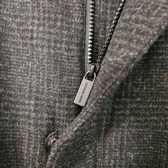 Men's Michael Kors Wool Blend Overcoat Size XL Medium Tweed Knee Length - Picture 3 of 13